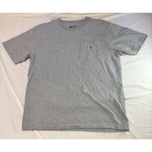 Carhartt Men's T-Shirt Pocket Crew Neck Gray Short Sleeve Men's Size M Loose-Fit